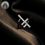 Bague Gothique Croix Zircon Ajustable