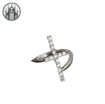 Bague Gothique Croix Zircon Ajustable — Univers Gothique (vue 2)