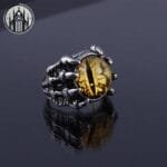 Bague Gothique Audacieuse: œil Coloré Perçant - Jaune