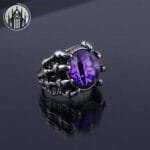 Bague Gothique Audacieuse: œil Coloré Perçant - Violette