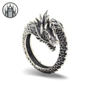 Bague Gothique Dragon Ensorcelante - Réglable