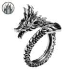 Bague Gothique Dragon Ensorcelante - Réglable