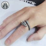 Bague Gothique Dragon Ensorcelante - Réglable