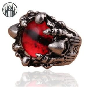 Bague Gothique En Acier Inoxydable 316l Ajustable - Rouge