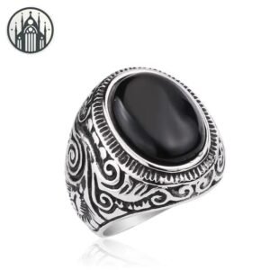 Bague Gothique Floral Acier Vintage — Univers Gothique