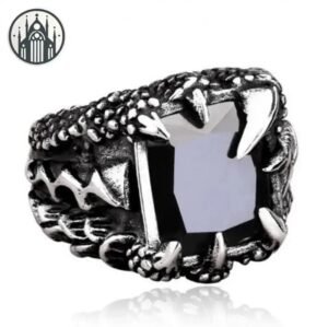Bague Gothique Alliage Gravée Inoxydable — Univers Gothique