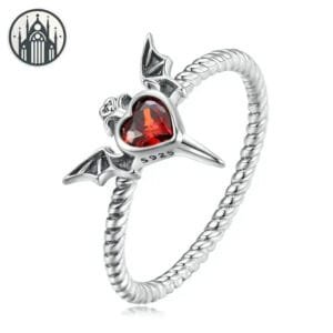 Bague Gothique En Argent 925 Avec Zircon - 6