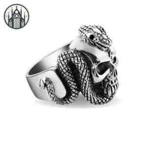 Bague Gothique En Argent 925 Sterling - 55 Mm