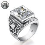 Bague Gothique En Argent Sterling Avec Pierres De Couleurs - Livraison Standard Offerte - Zircon Blanc / 49.3