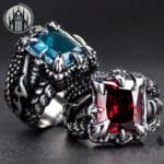 Bague Gothique En Métal Gravé De Qualité Durable