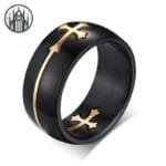 Bague Gothique Envoûtante: Accessoire Unique Pour Tous Les Looks - 55 / Noir & Or