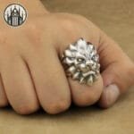 Bague Gothique Fleur En Argent 925 - Livraison Offerte