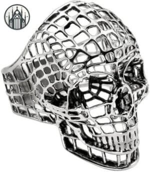 Bague Gothique Jack Skellington En Acier Inoxydable 316l - Livraison Standard Offerte - 49.3 / Argent