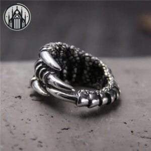 Bague Gothique Koi: Argent Massif 925 Sterling Silver Ajustable - Livraison Gratuite