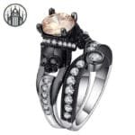 Bague Gothique Motard Barbu - Cuivre Et Zircone Cubique - 62.1 / Beige