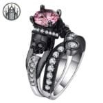 Bague Gothique Motard Barbu - Cuivre Et Zircone Cubique - 62.1 / Rose