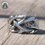 Bague Gothique Acier Couronne Épines — Univers Gothique (vue 2)