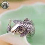 Bague Gothique Rose Noir En Argent 925 Ajustable