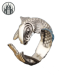 Bague Gothique Rose Noir En Argent 925 Ajustable