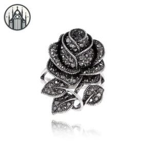 Bague Gothique Rose Diamant — Univers Gothique