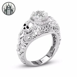 Bague Gothique Squelette Zircon — Univers Gothique