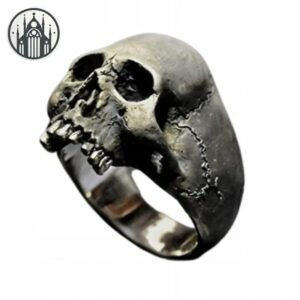 Bague Gothique Squelette Punk Acier — Univers Gothique