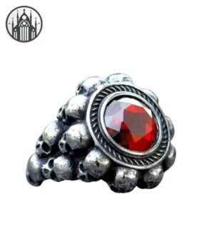 Bague Gothique Acier Titane Crâne — Univers Gothique
