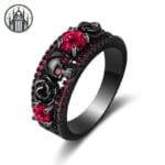 Bague Inoxydable Engraved Metallic Details - Red / China / 6