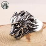 Bague Motard Gothique Au Design épique - 56 / Argent