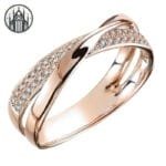 Bagues De Mariage En Laiton Avec Zircone Cubique - Parfaites Pour Le Mariage! - 49 / Rose Gold Color