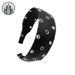Bandeau Gothique à Rivet: Accessoires Gothiques De L’enfer! - Noir
