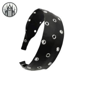 Bandeau Gothique à Rivet: Accessoires Gothiques De L’enfer! - Noir