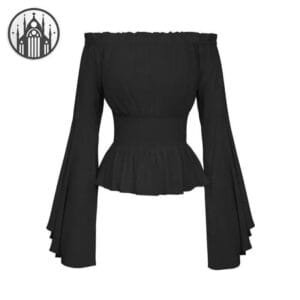 Blouse Gothique En Coton Et Polyester: Livraison Standard Offerte 2 Blouse Gothique En Coton Et Polyester: Livraison Standard Offerte - Noir / s