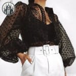 Blouse Gothique En Mousseline De Soie Confortable Et Douce - s / Noir