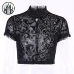 Blouse Gothique Manche Longue En Polyester Confortable - s