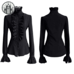 Blouse Gothique Victorienne Froufrou Coton
