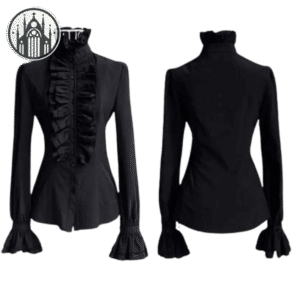 Blouse Gothique Victorienne Froufrou Coton — Univers Gothique