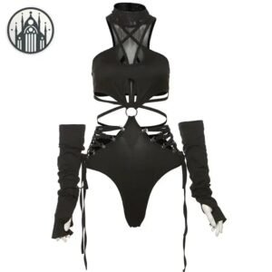 Body Gothique Ajouré Col Montant — Univers Gothique