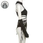 Body Gothique Clubwear: Body Avec Col Montant Et Lacets Parfait Pour Les Jeunes Gothiques. Livraison Standard Offerte
