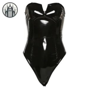 Body Gothique Simili Cuir Sans Manche — Univers Gothique