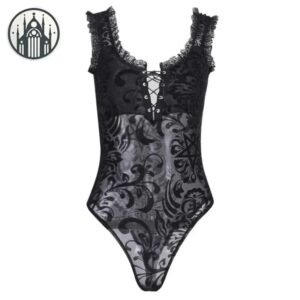 Body Gothique Moulant Dentelle Noir — Univers Gothique