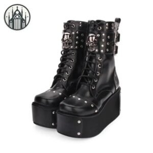Bottes Gothiques Plateforme Cuir Femme — Univers Gothique