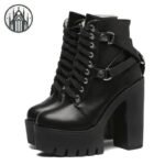 Bottes Gothiques Compensées Cuir Vegan — Univers Gothique