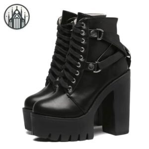 Bottes Gothiques Compensées Cuir Vegan — Univers Gothique