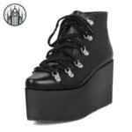 Bottes Gothiques Compensées Plateforme Noir — Univers Gothique (vue 3)