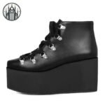 Bottes Gothiques Compensées Plateforme Noir — Univers Gothique (vue 2)