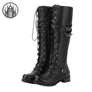 Bottes Gothiques Vernis Lacets — Univers Gothique
