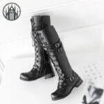 Botte Gothique En Cuir Verni Pour Un Style Unique