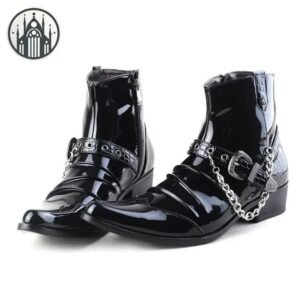 Bottes Gothiques Punk Faux Cuir — Univers Gothique