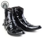 Bottes Gothiques Punk Faux Cuir — Univers Gothique (vue 3)